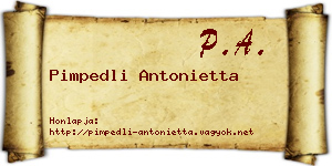 Pimpedli Antonietta névjegykártya